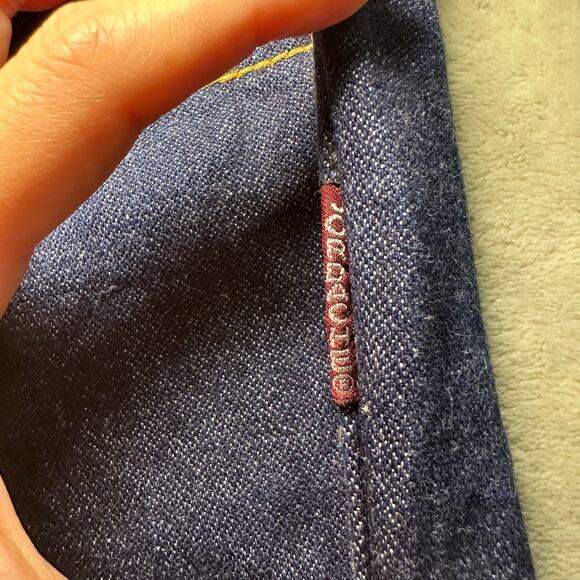 Vintage Jordache J9 Jeans Size 32L *27x26.5 Horse Head Straight Raw Hem Dark 80s - Picture 7 of 17